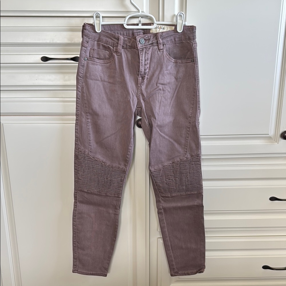 Stylish Purple Moto Skinny Jeans